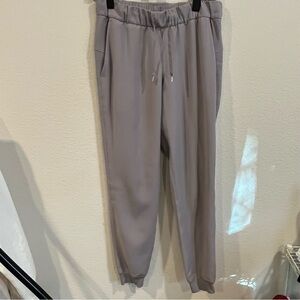 Lululemon gray size 4 joggers with drawstring waist and same color logo